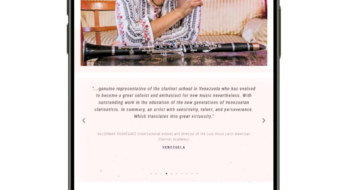 Móvil del sitio web de Carmen Borregales