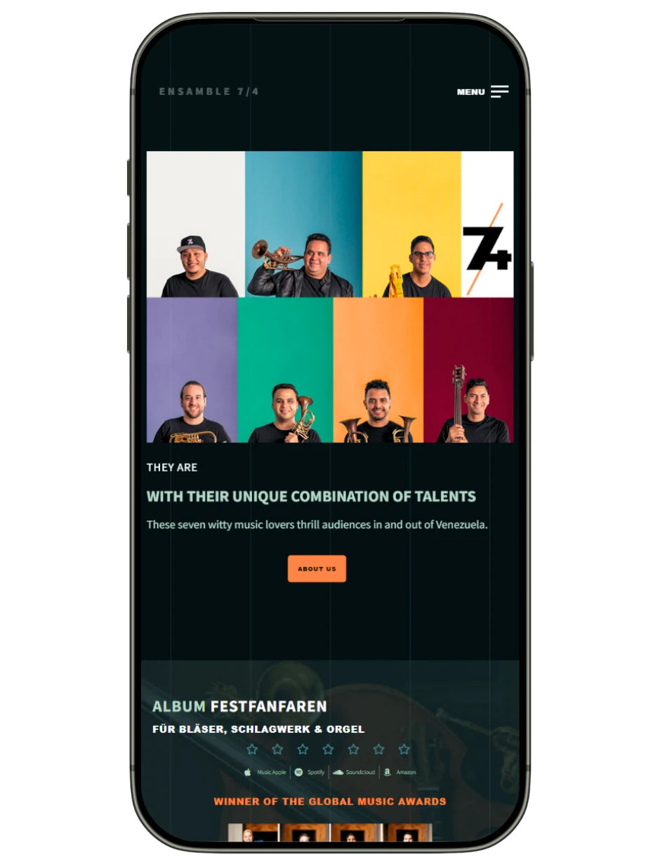 Móvil del Sitio Web del Ensamble 7/4